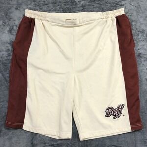 Boff Athletic Mesh Shorts Mens 4XL Cream Maroon Vintage Style Basketball Gym